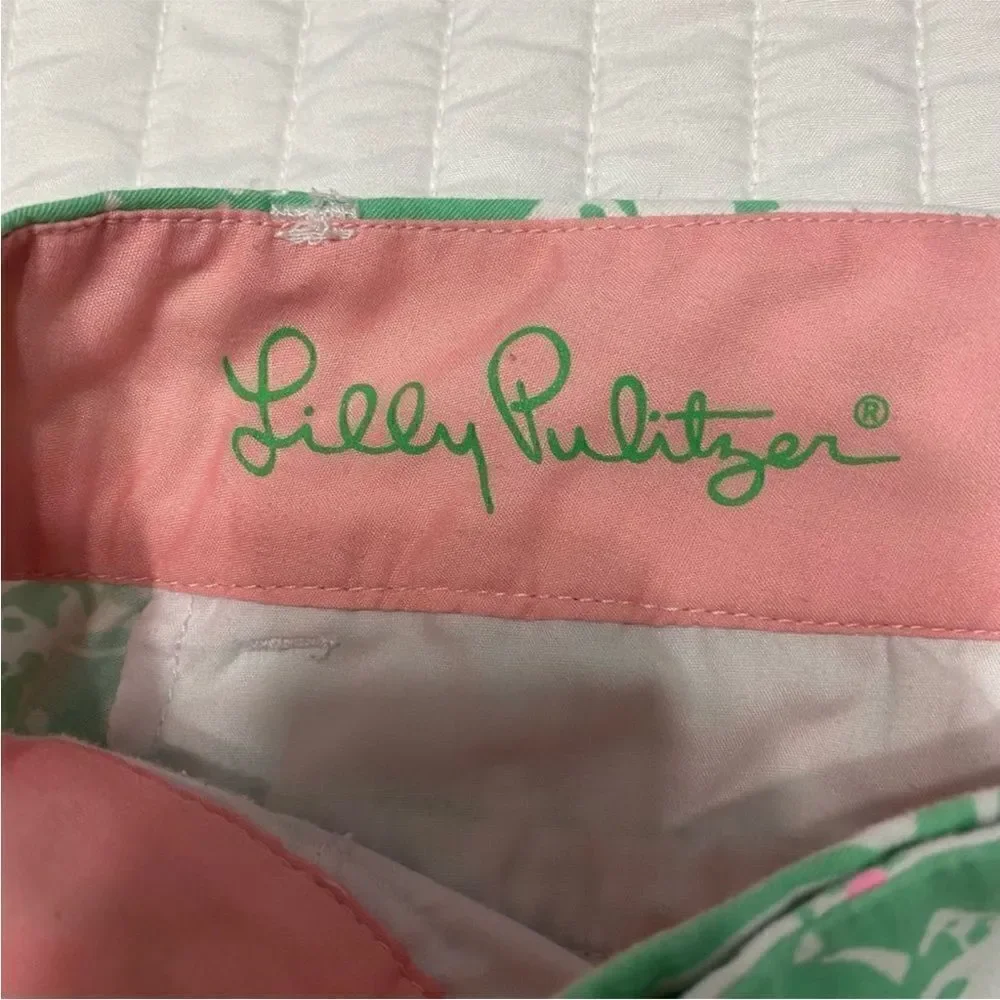 Lilly Pulitzer Barclay Green and Pink Short Women Size 0